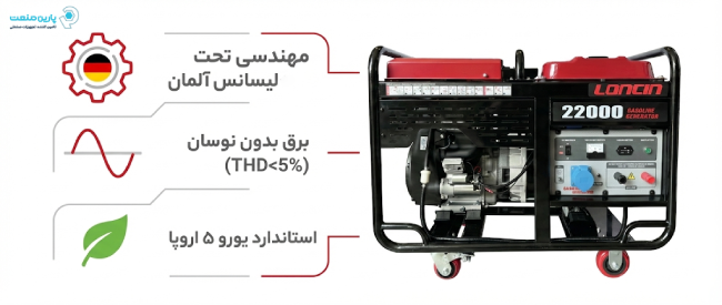 اینفوگرافی مزایا و ویژگی‌های موتور برق لانسین